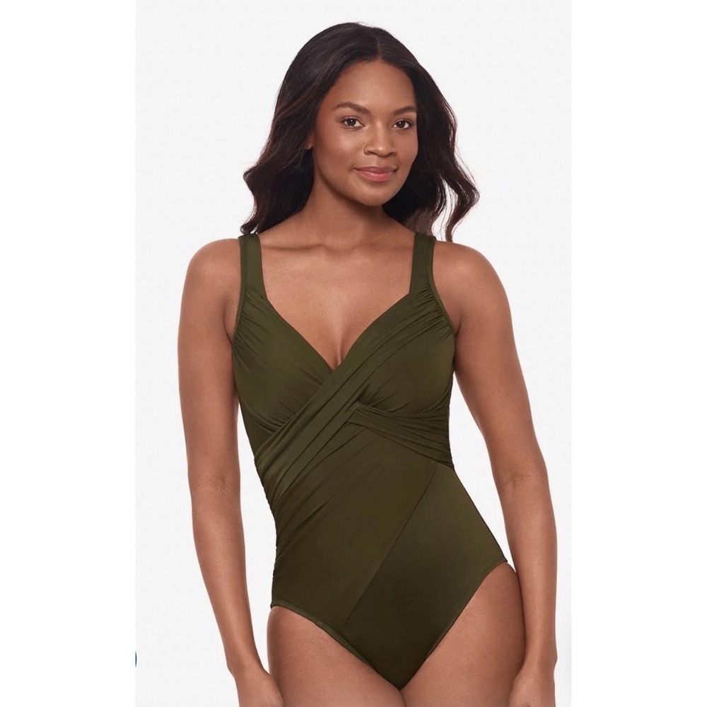 Miraclesuit Revele One Piece Swimsuit Nori Green Underwire Tummy Control 14